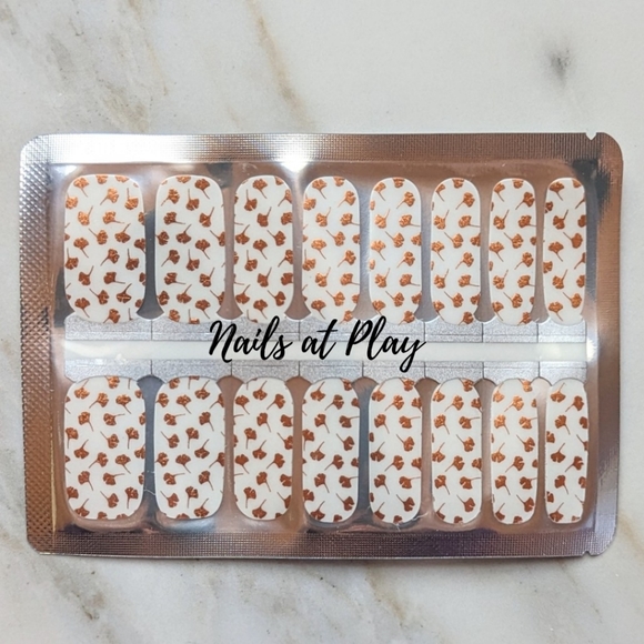 5 for $15 Nail Wraps- Golden Ginkgo (transparent) - Picture 2 of 4